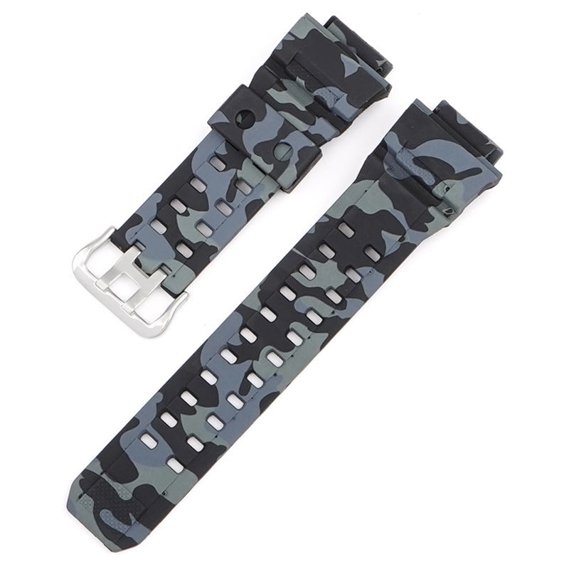 Camouflage Rubber TPU Resin Watchband Accessories