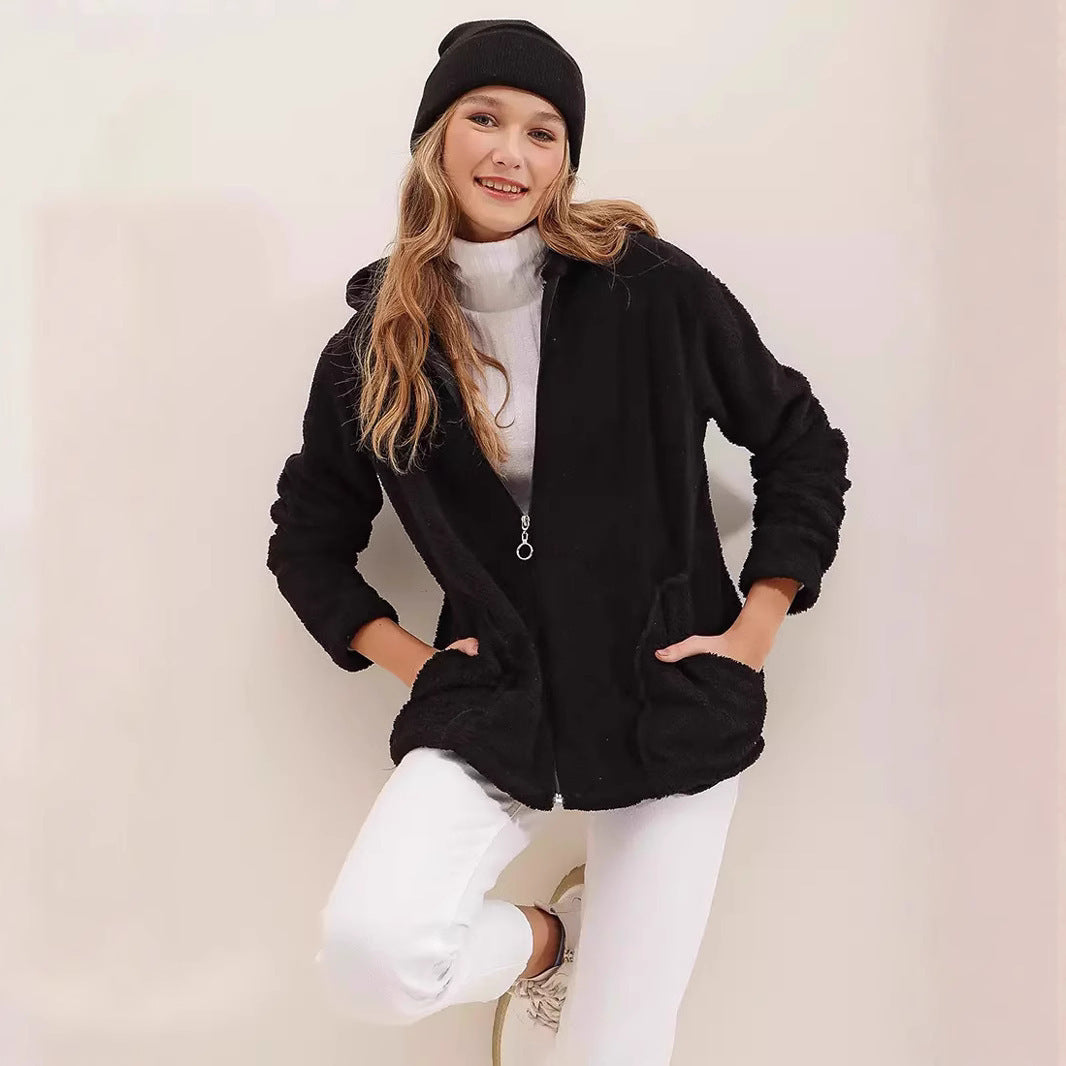 European And American Women's Clothing Plush Coat
