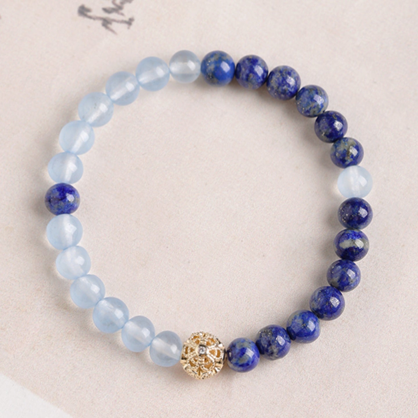 Natural Green Gold Stone Bracelet Women's Light Luxury Minority Exquisite