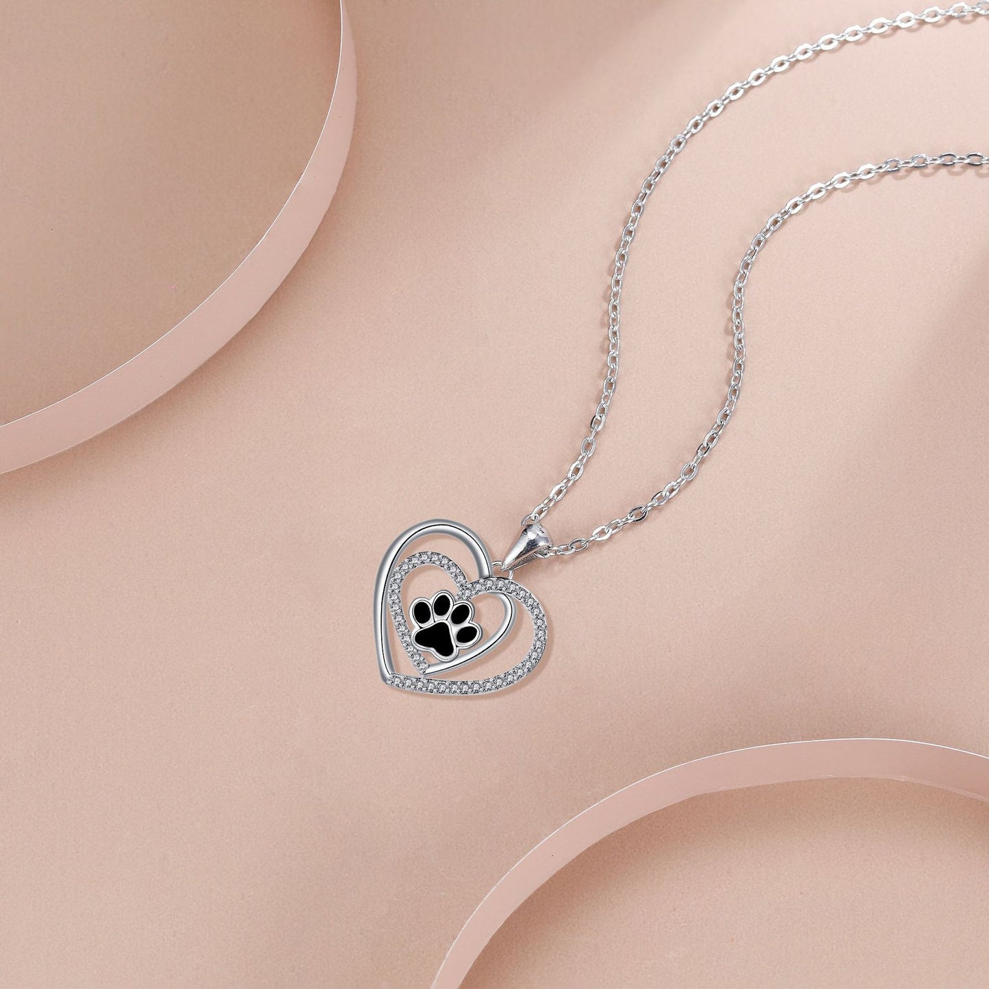 Dog's Paw Footprints Necklace Female Light Luxury Minority High Sense