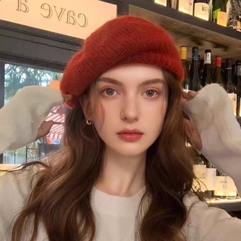 Sweet Beauty Face Little Wild Net Red Big Head Circumference Woolen Cap