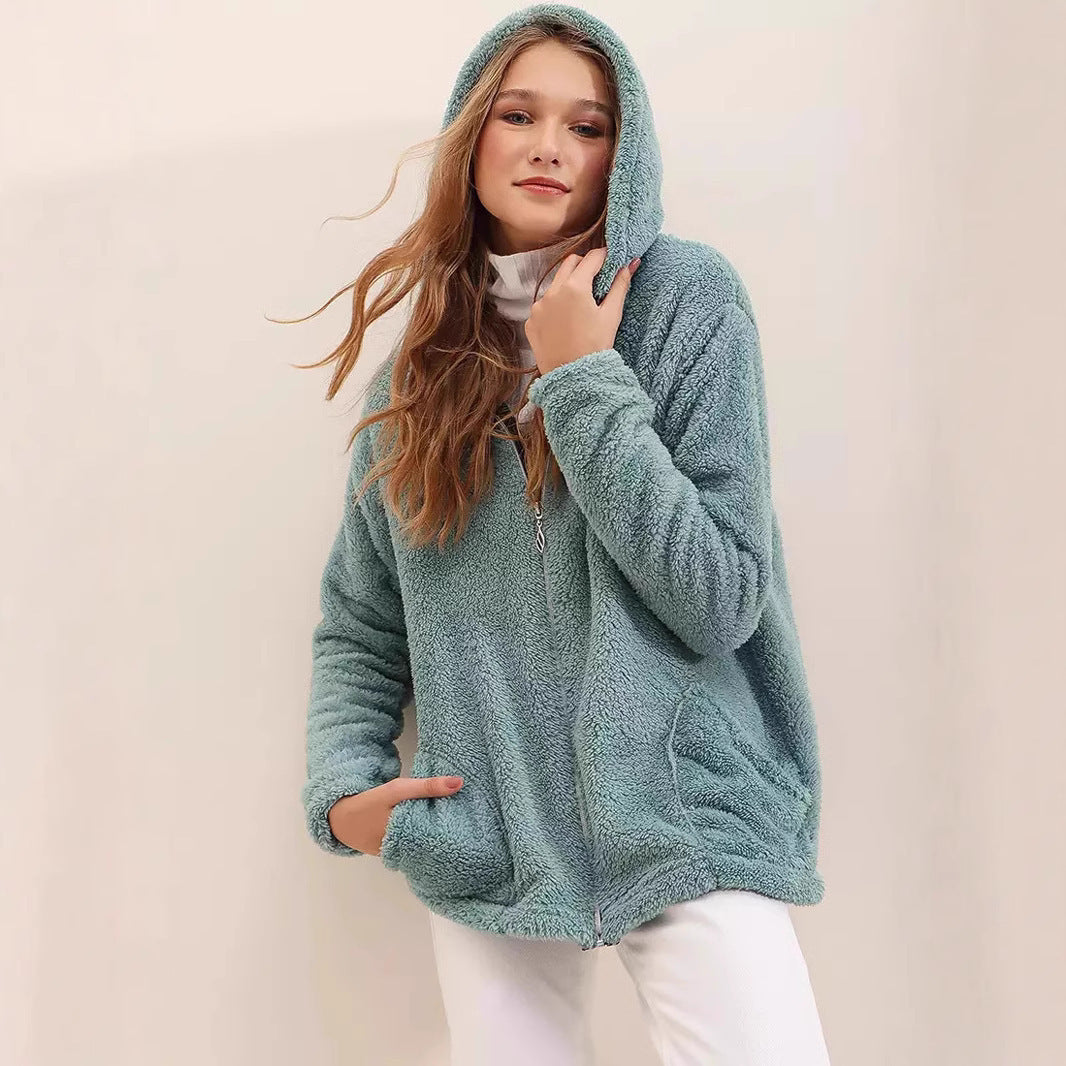 European And American Women's Clothing Plush Coat