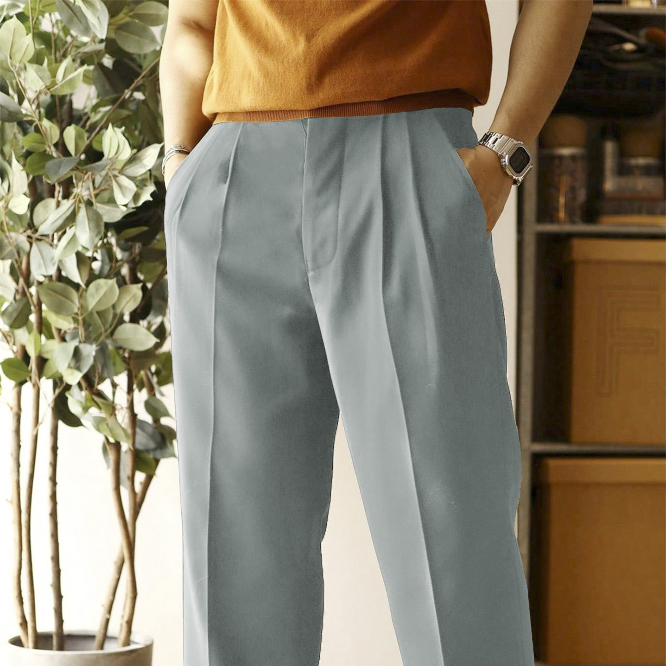 Men's Casual Fashion Loose Straight Trend Wide-leg Pants
