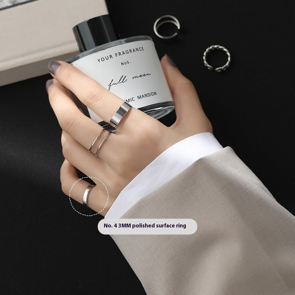 925 Sterling Silver Simple Bracelet Non-fading All-matching Little Finger Ring