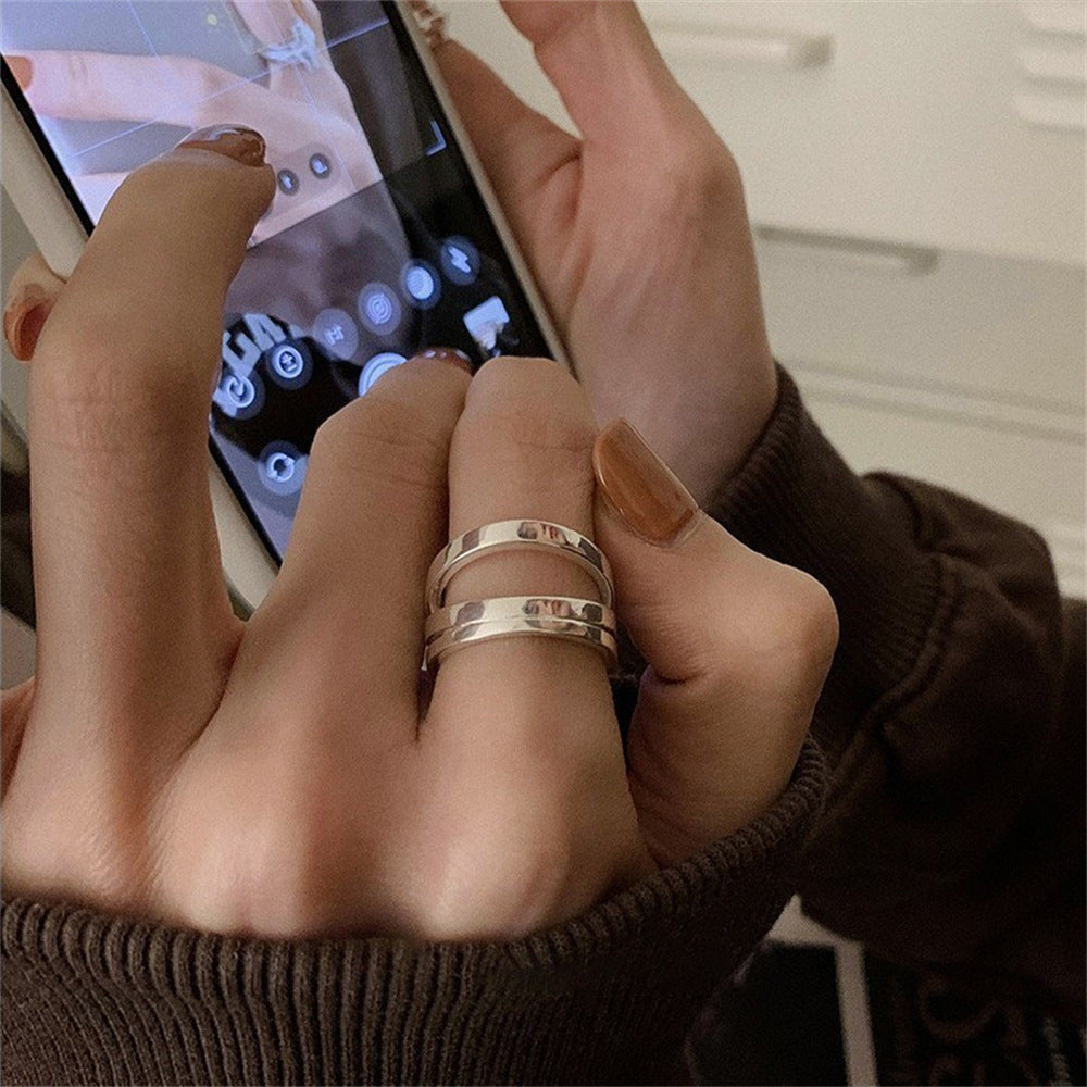 925 Sterling Silver Simple Bracelet Non-fading All-matching Little Finger Ring