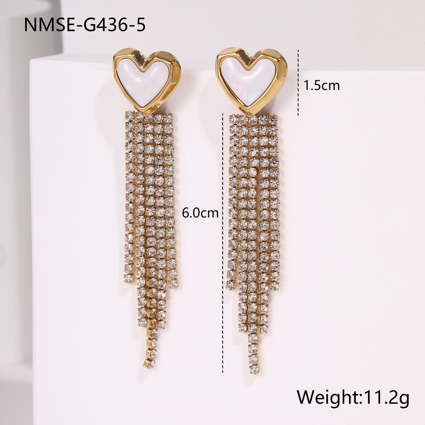 Diamond Tassel Love Stainless Steel Earrings