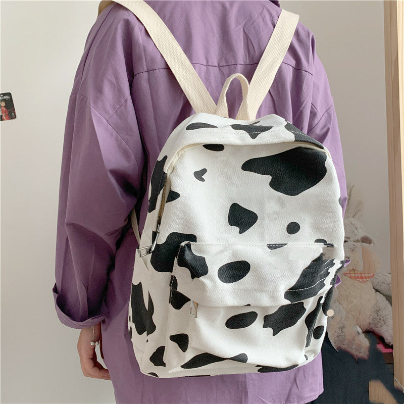 Cow print canvas bag