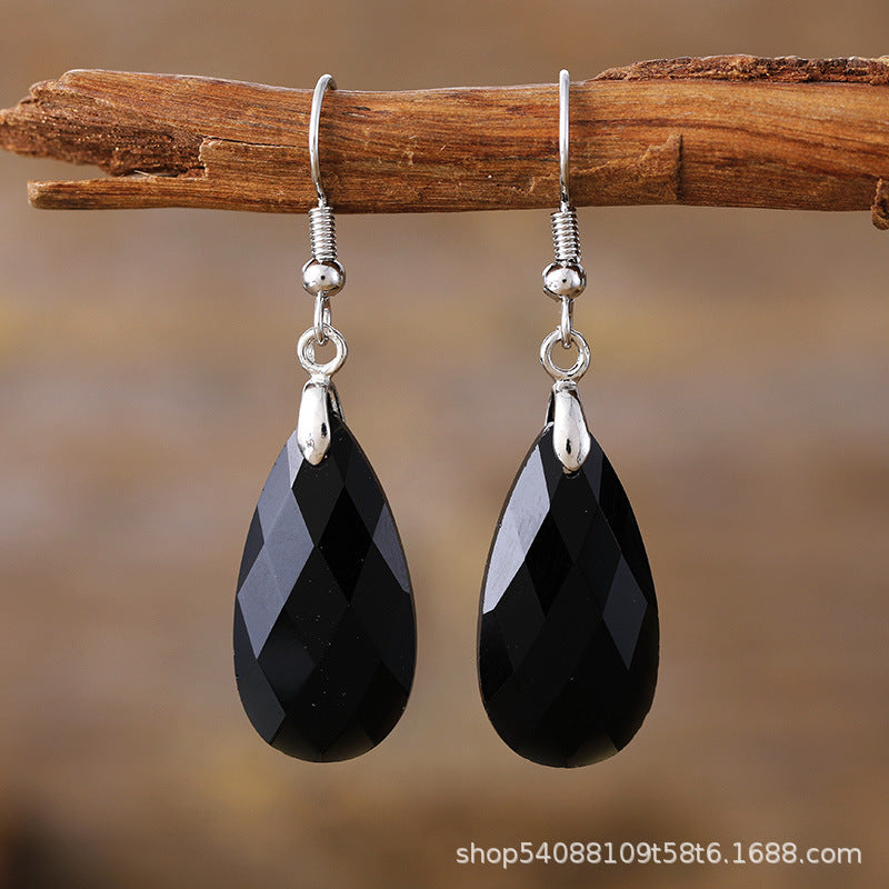 Simple And Light Luxury Water Drop Natural Stone Designer Earrings