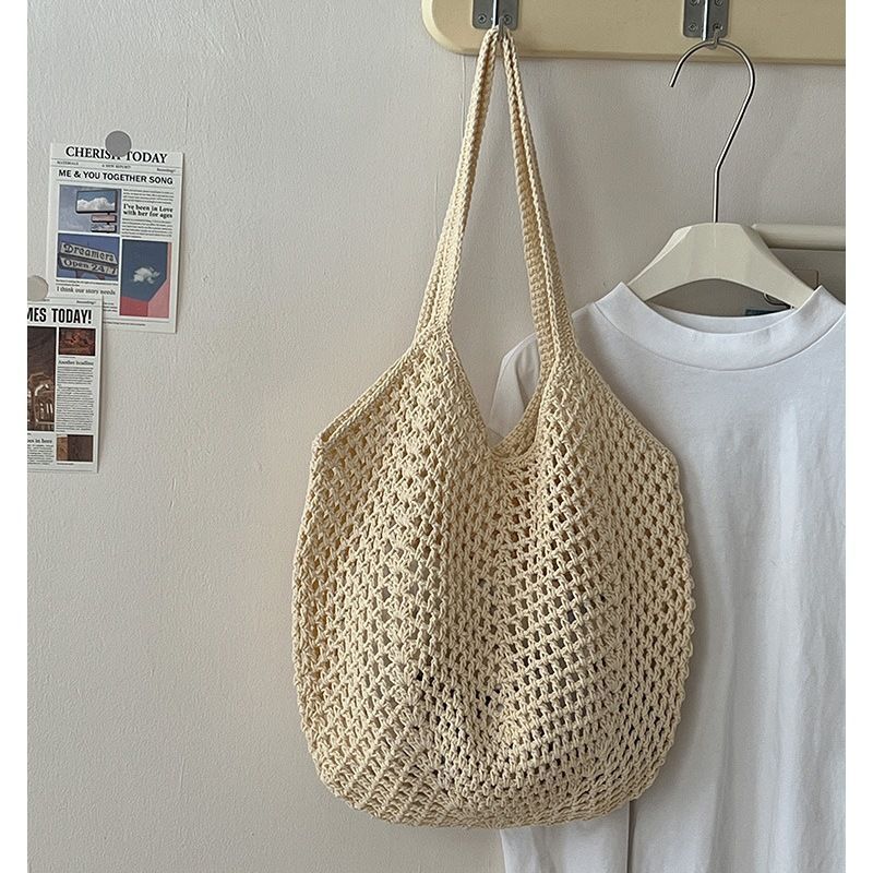 Casual Large Capacity Cotton Thread Woven Bag
