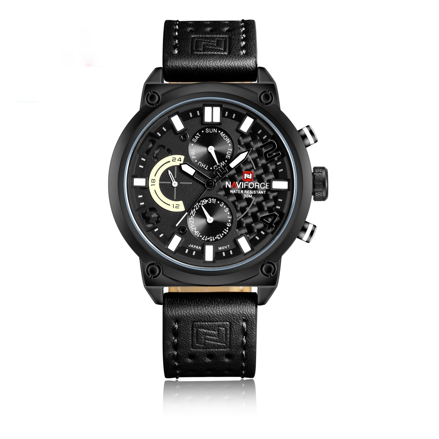 Men's Leather Belt Quartz Watch Waterproof Leisure