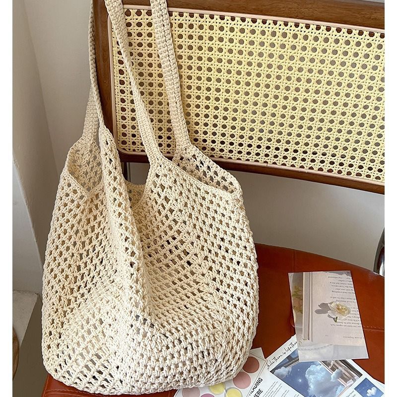Casual Large Capacity Cotton Thread Woven Bag