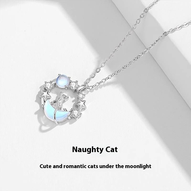 Light Luxury Exquisite Cold And Clear Feeling No Fading Cat Necklace