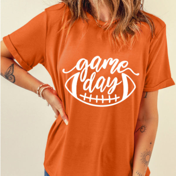 Orange Match Day Football Women's Printed Wear T-shirt