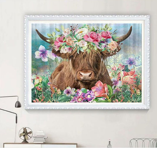 New Diamond Painting Cow And Flower 5d Diamond Painting Cow Living Room Decorative Painting