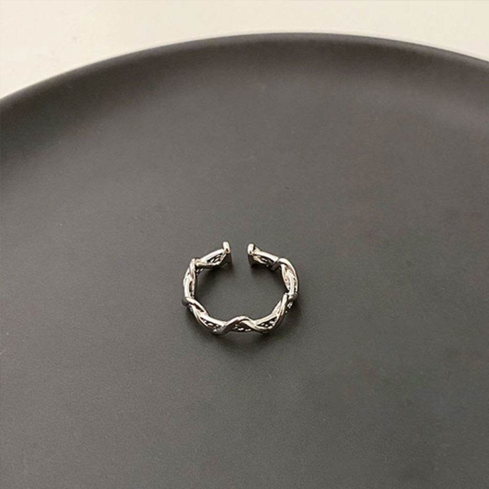 925 Sterling Silver Simple Bracelet Non-fading All-matching Little Finger Ring