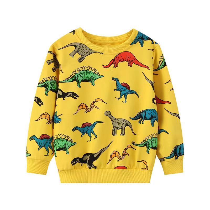 Models Of Cartoon Dinosaur Print Children's Tops