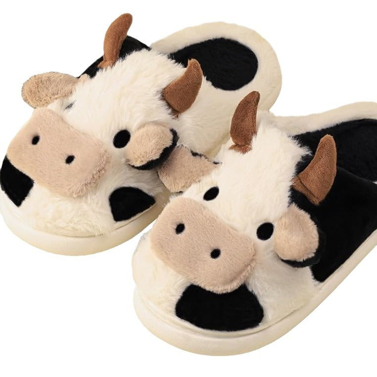 Female Cow Baotou Cotton Slippers