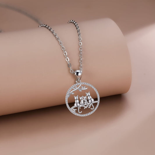 Four Kitten Necklace High Sense European And American