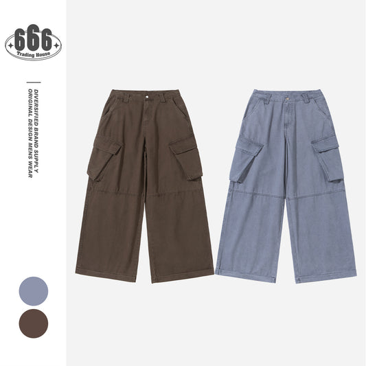 Vibe Straight Large Workwear With Pocket Cotton Trousers