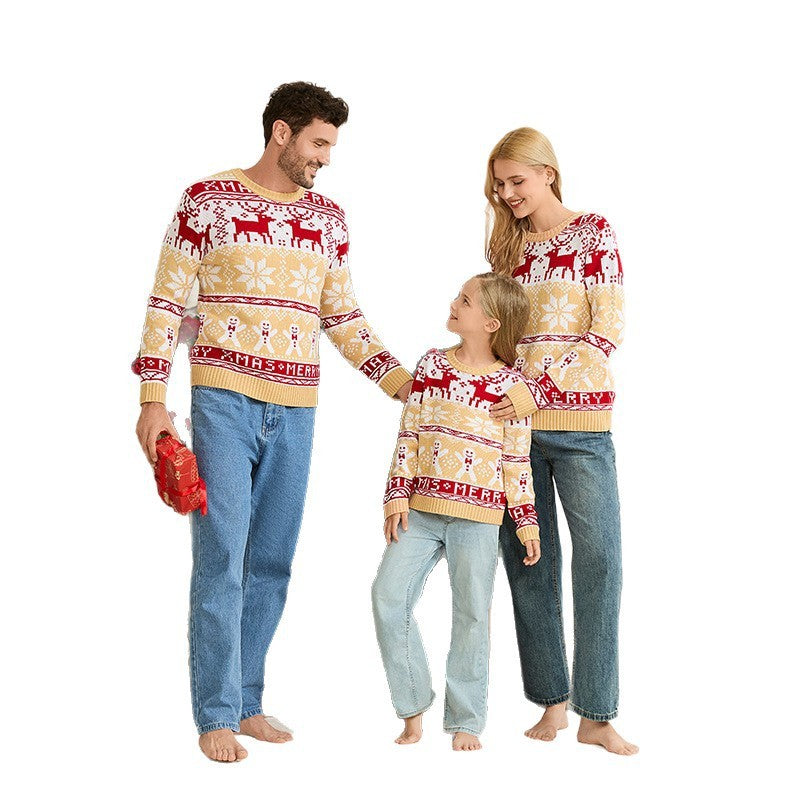 Casual Parent-child Outfit Christmas Knitted Pullover Sweater