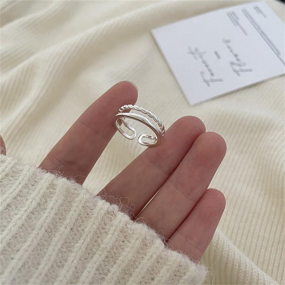 925 Sterling Silver Simple Bracelet Non-fading All-matching Little Finger Ring