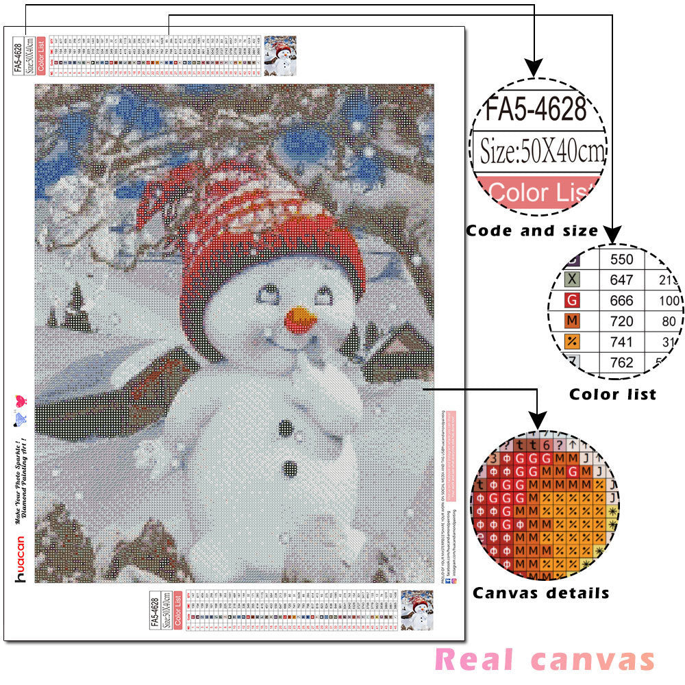3D DIY Full Diamond Square Diamond Embroidery Christmas Snowman Diamond Painting Art Rhinestone Handmade Gift