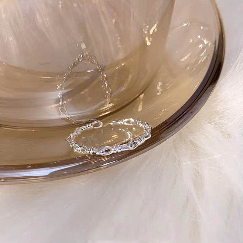 925 Sterling Silver Simple Bracelet Non-fading All-matching Little Finger Ring