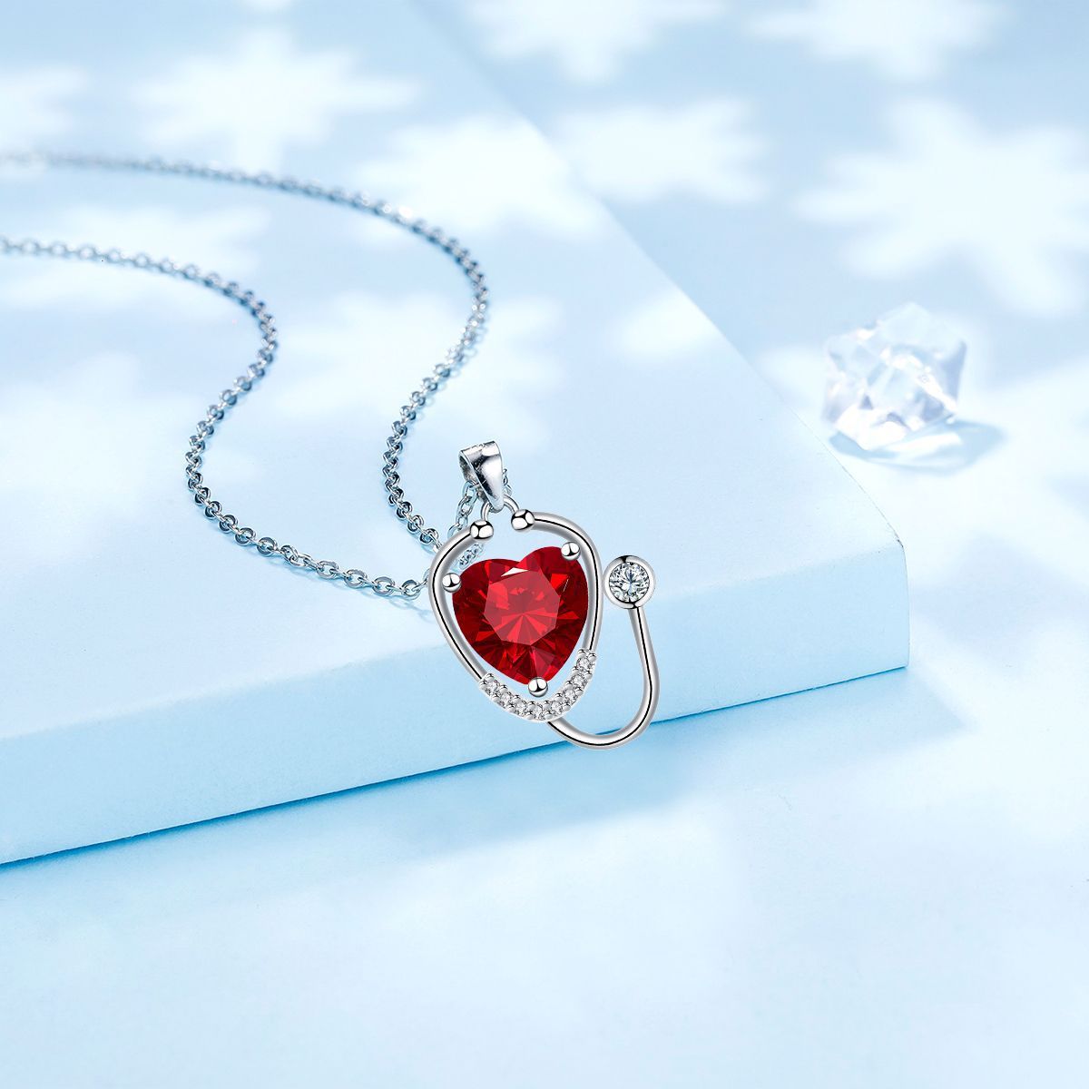 Women's Fashion Wings Cross Stethoscope Necklace