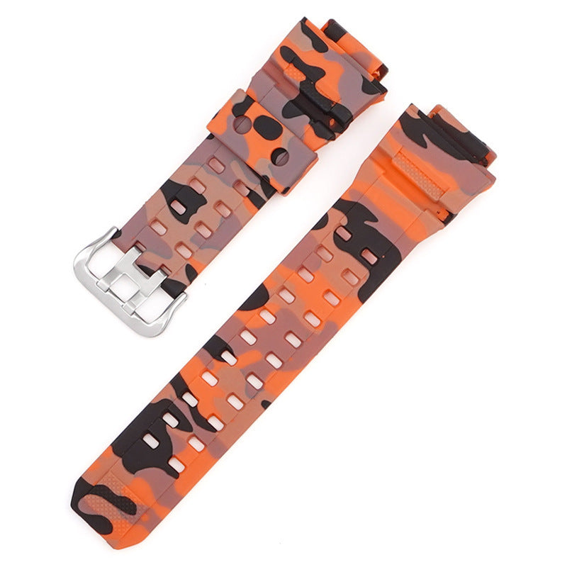 Camouflage Rubber TPU Resin Watchband Accessories