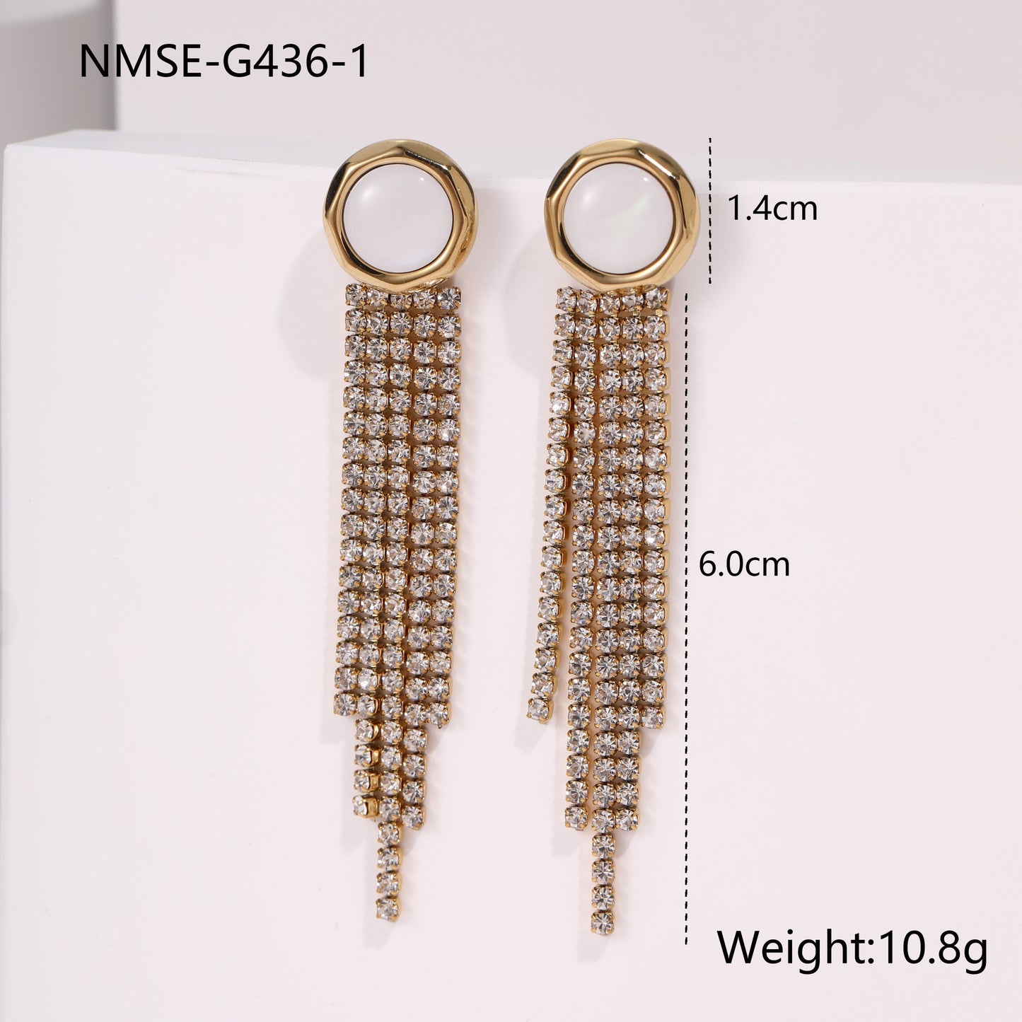 Diamond Tassel Love Stainless Steel Earrings