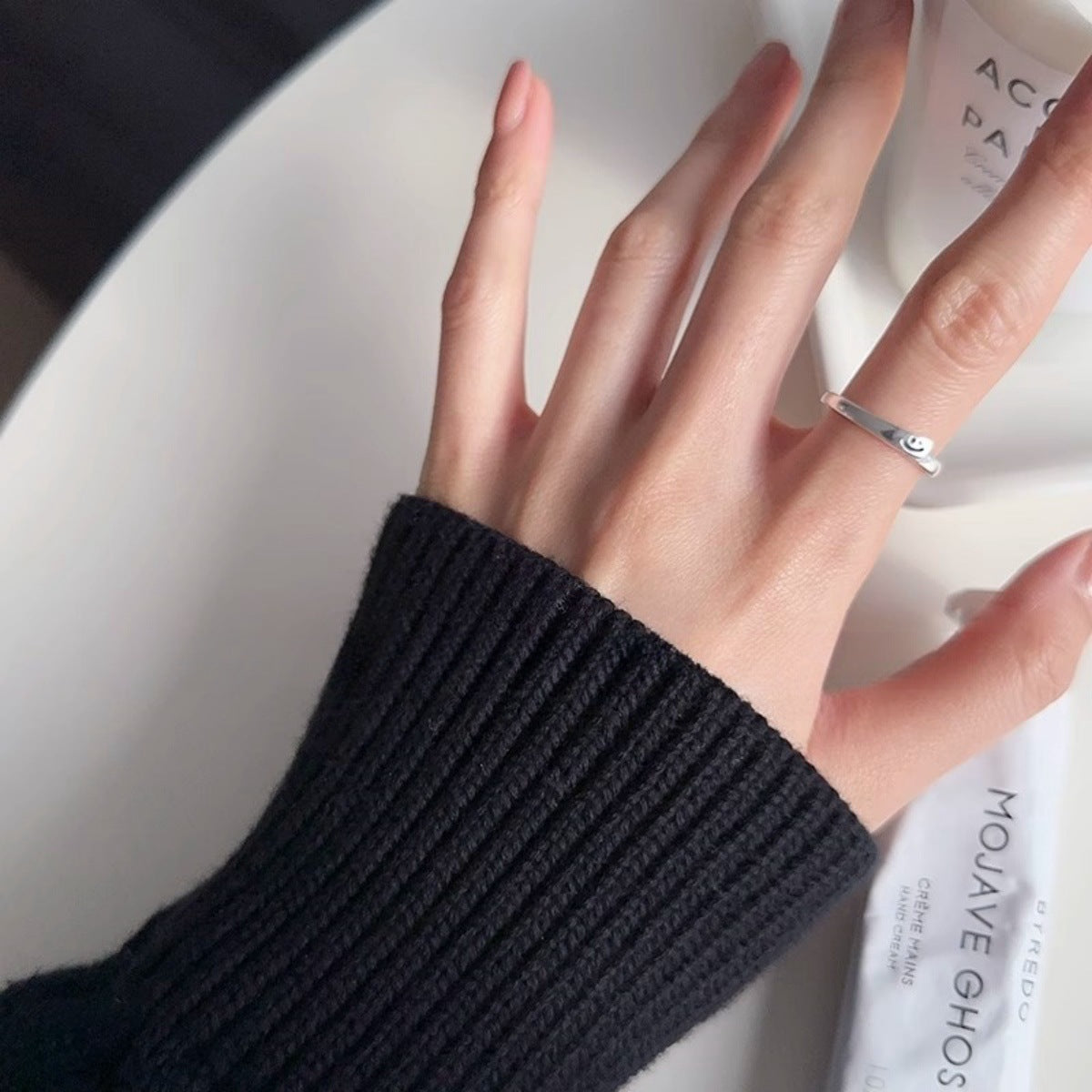 925 Sterling Silver Simple Bracelet Non-fading All-matching Little Finger Ring