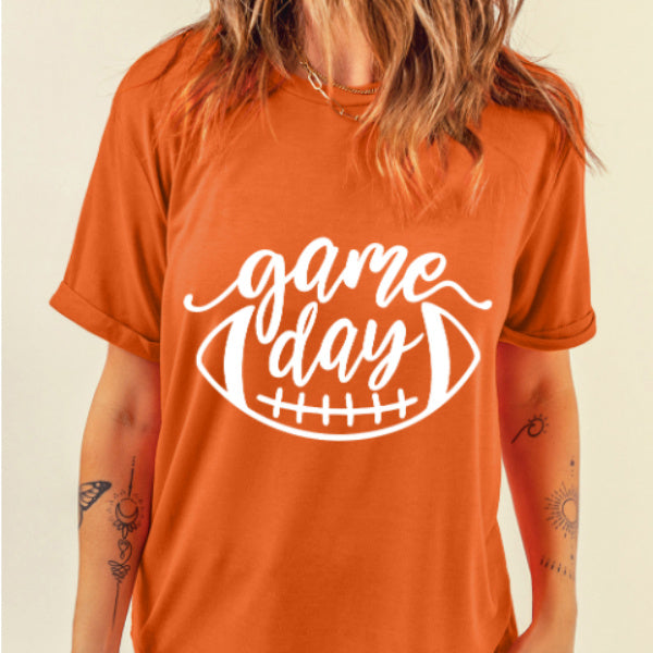Orange Match Day Football Women's Printed Wear T-shirt