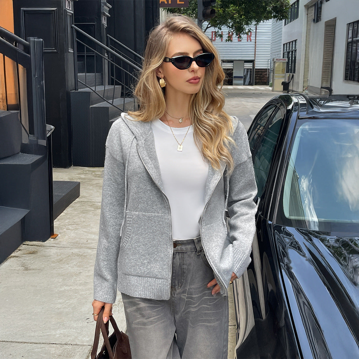 Long Sleeve Zipper Sweater Coat Women's Clothing