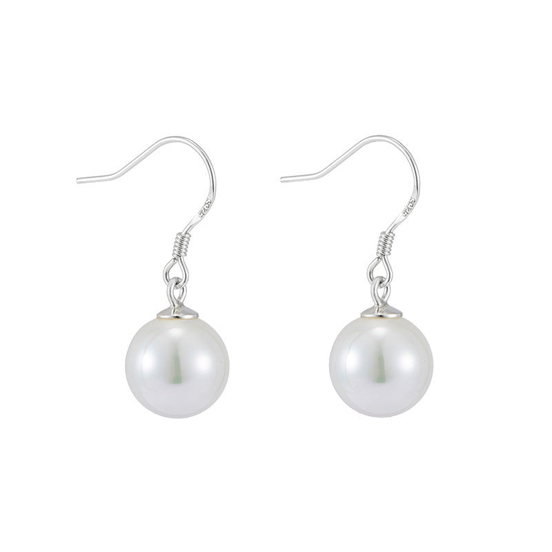 All-matching Opal Ear Hook 925 Sterling Silver Shell Pearl Earrings High-grade Female Earrings