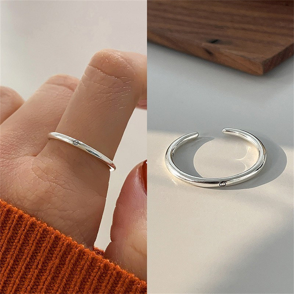 925 Sterling Silver Simple Bracelet Non-fading All-matching Little Finger Ring