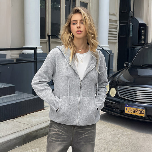 Long Sleeve Zipper Sweater Coat Women's Clothing