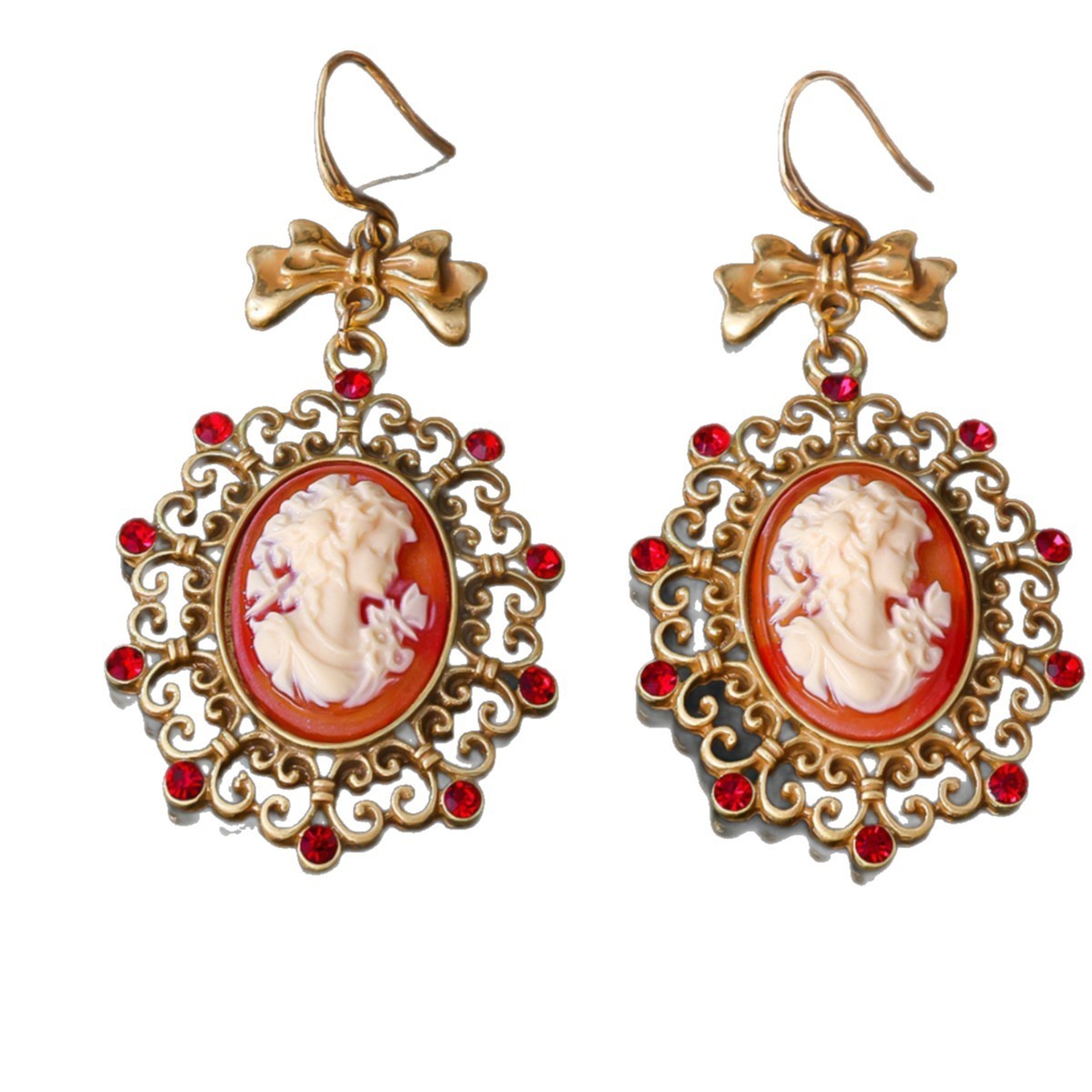 Retro Court Beauty Head Earrings Elegant High-end Earrings