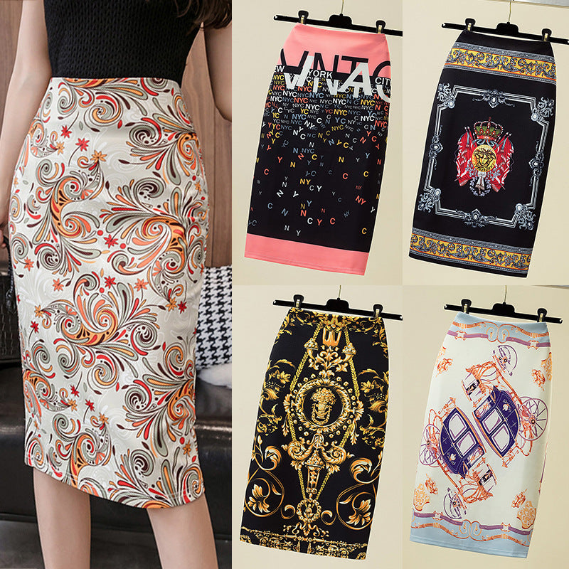 Court Women's Printed Wear Pencil Sheath Skirt