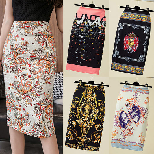 Court Women's Printed Wear Pencil Sheath Skirt